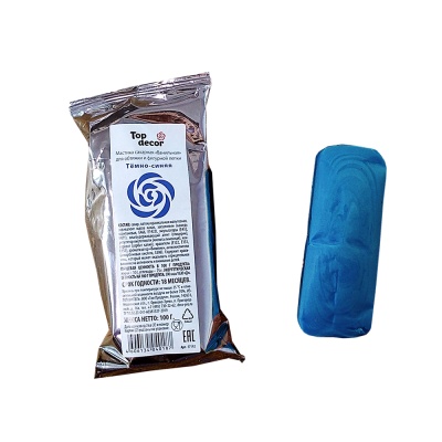 картинка Сахарная мастика ванильная "Топ-декор" - темно-синяя, 100 гр от магазина Crumble-shop.ru