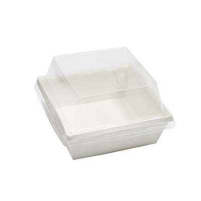 картинка Коробка ECO SmartPack 550,БЕЛАЯ купольная крышка (142*142*56), 250 шт от магазина Crumble-shop.ru