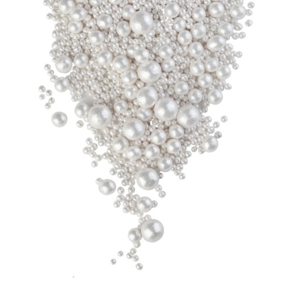 картинка Драже рисовое в глазури - "Блеск белый", 1,5 кг от магазина Crumble-shop.ru