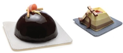 картинка Поднос "Камень" пластик.квадрат.жемчуг 20х20 см, 1 шт от магазина Crumble-shop.ru