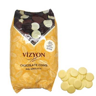 картинка Шоколад белый Vizyon в монетах 250 гр от магазина Crumble-shop.ru