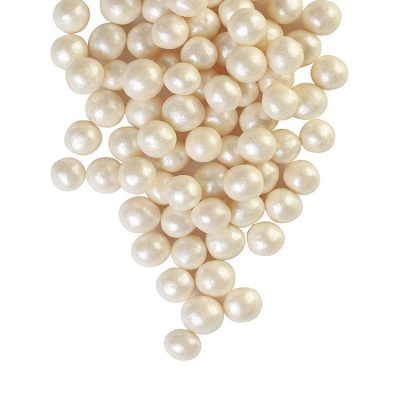 картинка Драже рисовое в глазури - "Белый жемчуг 12-13мм", 50 гр от магазина Crumble-shop.ru