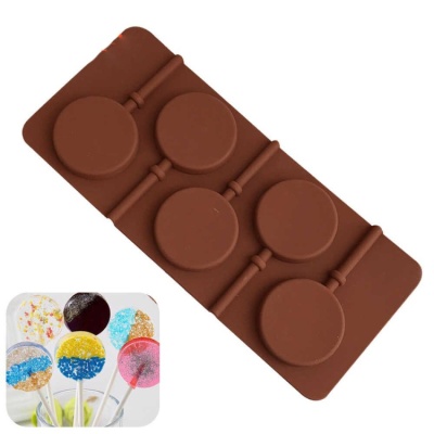 картинка Форма силиконовая для леденцов "Леденцы круглые 5 см", 5 ячеек от магазина Crumble-shop.ru