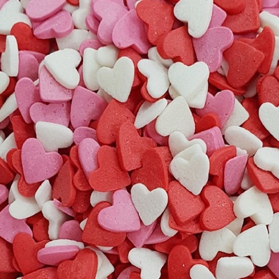 картинка Посыпки - "Сердечки красные, белые, розовые", 75 гр от магазина Crumble-shop.ru