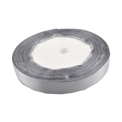 картинка Лента атласная - Серебро, 12 мм (32,9 м) от магазина Crumble-shop.ru