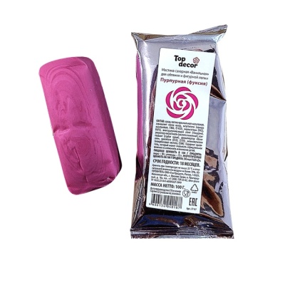 картинка Сахарная мастика ванильная "Топ декор" - пурпурная (фуксия), 100 гр от магазина Crumble-shop.ru