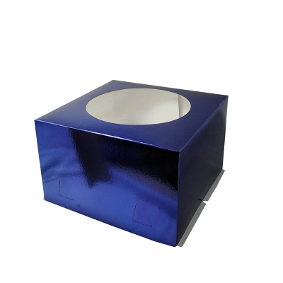 картинка Упаковка для торта 3 кг 300*300h190 с окном (синяя) от магазина Crumble-shop.ru