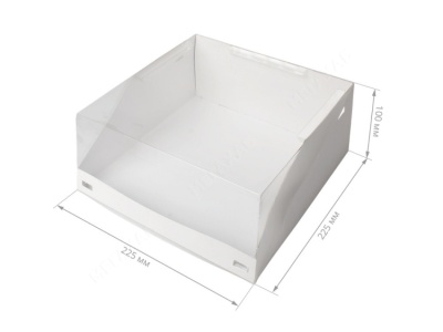 картинка Упаковка для торта с прозрачной крышкой 225*225*100 (КТ 100 (с прозр. крышкой)/p), 1 шт от магазина Crumble-shop.ru