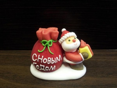 картинка Сахарная фигурка - "Дед Мороз с мешком" (22987/p) от магазина Crumble-shop.ru