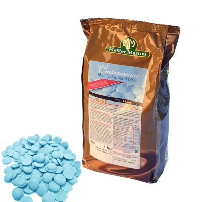 Глазурь шоколадная в дисках "Master Martini" - Голубая, (1 кг) от магазина Crumble-shop.ru картинка Глазурь шоколадная в дисках "Master Martini" - Голубая, (1 кг) от магазина Crumble-shop.ru