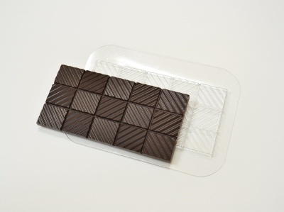картинка Форма пластиковая для отливки шоколада - "Плитка Волны" от магазина Crumble-shop.ru