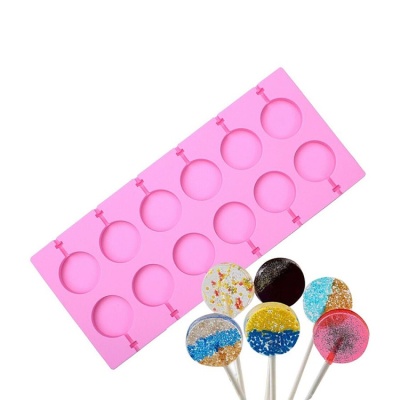 картинка Форма силиконовая для леденцов "Леденцы круглые 3,5 см", 12 ячеек от магазина Crumble-shop.ru