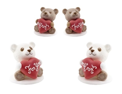картинка Сахарная фигурка - "Медведи с сердцем" (20024/p) от магазина Crumble-shop.ru