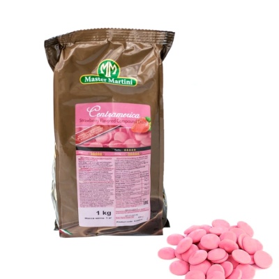 Глазурь шоколадная в дисках "Master Martini" - Клубничная, (1 кг) от магазина Crumble-shop.ru картинка Глазурь шоколадная в дисках "Master Martini" - Клубничная, (1 кг) от магазина Crumble-shop.ru