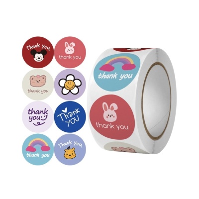 картинка Стикер - "Thank You", d 2,5 см (500 шт) от магазина Crumble-shop.ru
