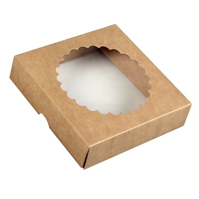 картинка Коробка для печенья крафт 11,5*11,5*3см, 1 шт от магазина Crumble-shop.ru