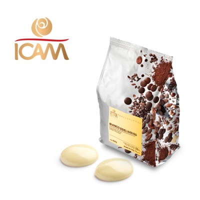 картинка Шоколад белый ICAM - ЭДЕЛЬВЕЙС (пакет 4 кг.) от магазина Crumble-shop.ru