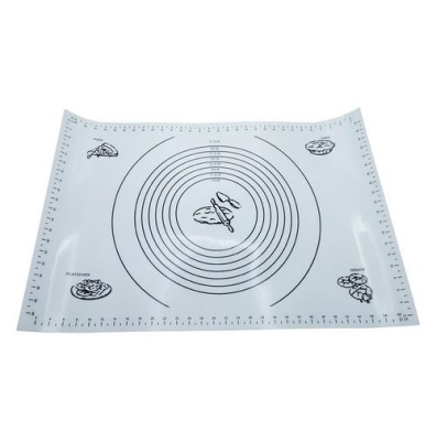 картинка Коврик силиконовый белый с полосой и разметкой 60*40 см от магазина Crumble-shop.ru