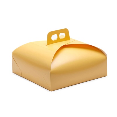 картинка Коробка для тортов 33х33 желтая, 1 шт от магазина Crumble-shop.ru