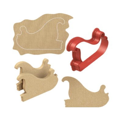 картинка Вырубка пластиковая - "Новогодние сани" (7см) от магазина Crumble-shop.ru