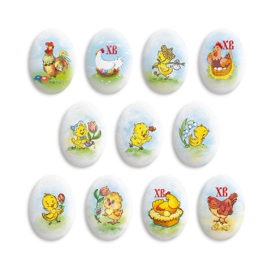 картинка Сахарные медальоны - "Цыплята" d35х25мм (63 шт) от магазина Crumble-shop.ru