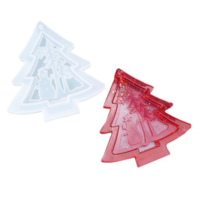 картинка Форма силиконовая для леденцов - "Елочка со снеговиком" от магазина Crumble-shop.ru