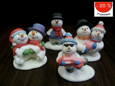 картинка Сахарные фигурки - "Снеговики", 40шт. (25827) от магазина Crumble-shop.ru