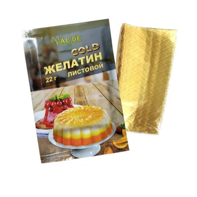 картинка Желатин Листовой "Ewald/Valde", 220+bloom Gold 22 гр (25 шт) от магазина Crumble-shop.ru