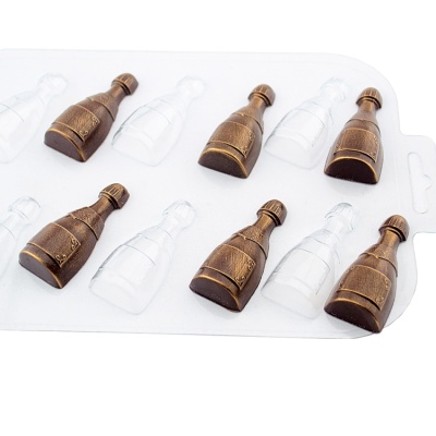 картинка Форма пластиковая для отливки шоколада - "Мини Шампанское" от магазина Crumble-shop.ru