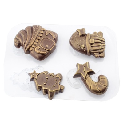 картинка Форма пластиковая для отливки шоколада - "Домики Гномики" от магазина Crumble-shop.ru