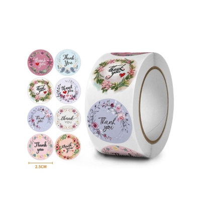 картинка Стикер - "Цветочный сад", d 2,5 см (500 шт) от магазина Crumble-shop.ru