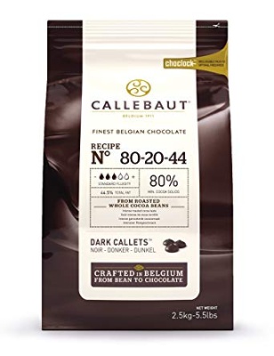 картинка Шоколад Callebaut - Темный горький, 80% (2,5 кг) (80-20-44-RT-U71) от магазина Crumble-shop.ru
