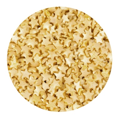 картинка Посыпки - "Звезды желтые перламутровые" 75 гр от магазина Crumble-shop.ru