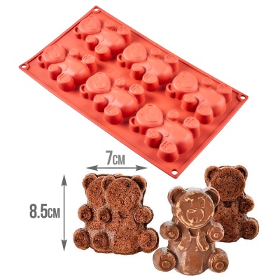 картинка Форма для выпечки - "Мишка", 6 фигур 85*70 h18 от магазина Crumble-shop.ru