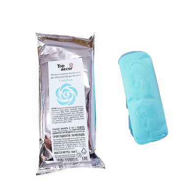 картинка Сахарная мастика ванильная "Топ-декор" - голубая, 100 гр от магазина Crumble-shop.ru