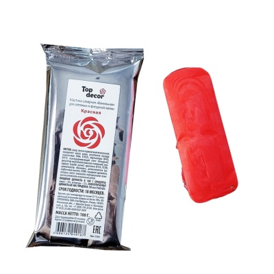 картинка Сахарная мастика ванильная "Топ-декор" - красная, 100 гр от магазина Crumble-shop.ru