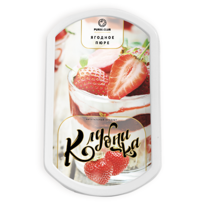 картинка Фруктовое пюре "Puree.Club" - Клубника, 250 гр от магазина Crumble-shop.ru