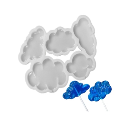 картинка Форма силиконовая для леденцов и шоколада - "Облака 5 в1" от магазина Crumble-shop.ru
