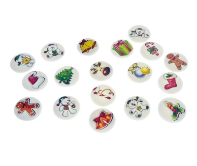 картинка Сахарные фигурки - "Новогодние игрушки" d30мм. 10шт. от магазина Crumble-shop.ru