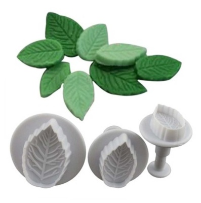 картинка Вырубки с выталкивателем - "Лист розы" (малый), 3 шт от магазина Crumble-shop.ru