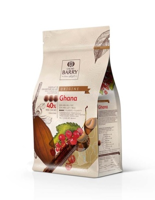 картинка Шоколад Cacao Barry "Ghana origin 40%" - молочный шоколад, (уп 1 кг) от магазина Crumble-shop.ru