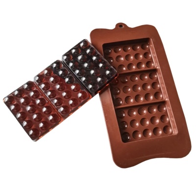 картинка Форма силиконовая для шоколада - "Плитки с шариками 3 в 1" от магазина Crumble-shop.ru