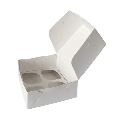 картинка Коробка на 4 капкейка 160*160*100 мм от магазина Crumble-shop.ru