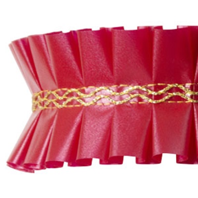 картинка Лента с золотым переплетением - Красная, 1м. (24192*D/p/p) от магазина Crumble-shop.ru