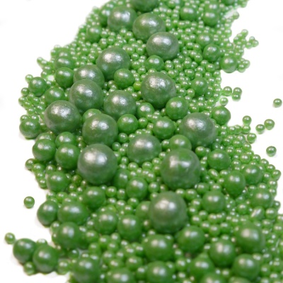 картинка Драже рисовое в глазури - "МИКС Зеленый жемчуг", 50 гр от магазина Crumble-shop.ru