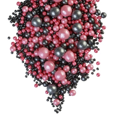 картинка Драже рисовое в глазури - "МИКС 183 Розовый/черный жемчуг", 1,5 кг от магазина Crumble-shop.ru