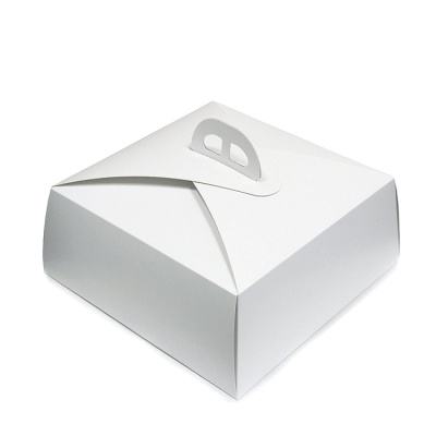 картинка Упаковка с ручкой для торта - Белая (285*285*115) от магазина Crumble-shop.ru