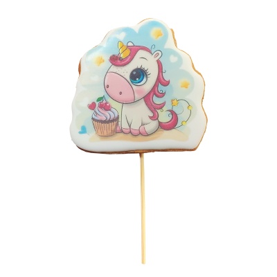 картинка Имбирный пряник с пищевой печатью - Единороги от магазина Crumble-shop.ru