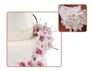 картинка Тычинки для цветов - Белые капли, 50 шт от магазина Crumble-shop.ru