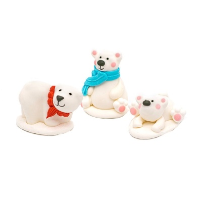 картинка Сахарная фигурка - "Белые мишки", 1шт. (22760/p) от магазина Crumble-shop.ru